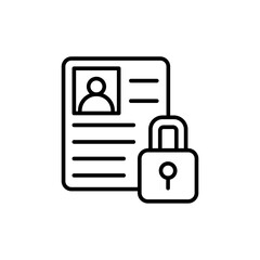 Private document outline icons, minimalist vector illustration ,simple transparent graphic element .Isolated on white background