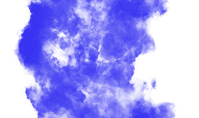 Blue smoke texture on white  background