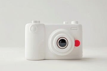 White 3d style photography camera, World Photography Day.