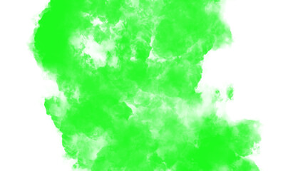 Green smoke texture on white  background