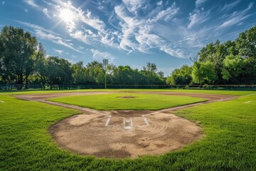 Baseball field, sport concept. - obrazy, fototapety, plakaty