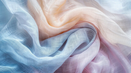 Abstract 3D woven fabric combined with pastel colors background.