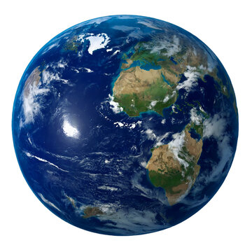 Blue planet earth isolated on transparent background