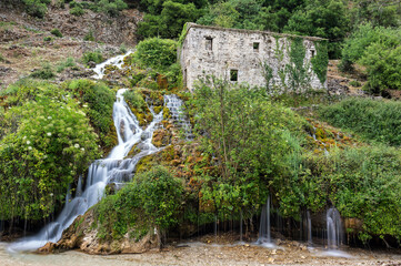 Fototapeta na wymiar View of a traditional stone watermill at the area of Souli Watermills in Epirus, Greece.