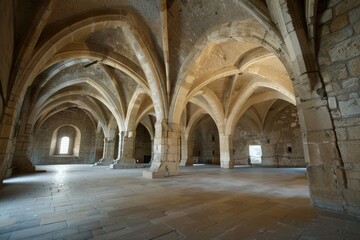 Great hall of a medieval castle.