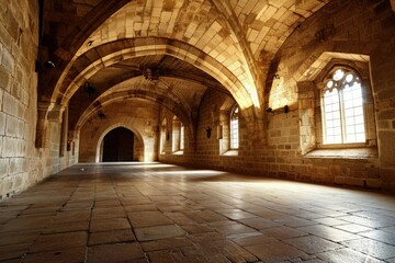 Great hall of a medieval castle.