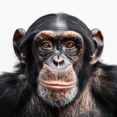 Chimpanzee Portrait White