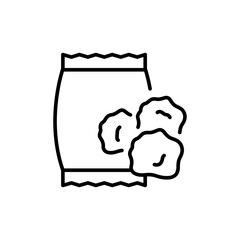 Popcorn outline icons, minimalist vector illustration ,simple transparent graphic element .Isolated on white background