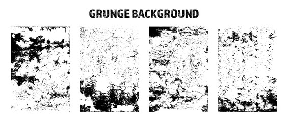 Grunge overlay texture. Old dirty concrete background with cracks and scratches. Distressed grainy surface. Vintage urban backdrop. Scraped and stained design element. Vector illustration