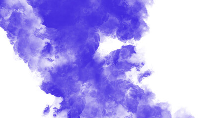Blue smoke texture on white  background