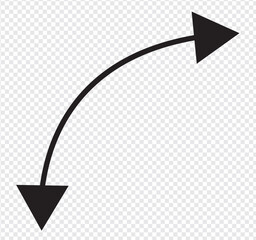 Dual semi circle arrow. Vector illustration. Semicircular curved thin long double ended arrow. vector illusration - obrazy, fototapety, plakaty