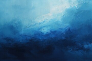 Blue abstract painted background,  Oil painting on canvas,  Fragment of artwork