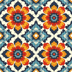 abstract seamless pattern ornament, old tile floor