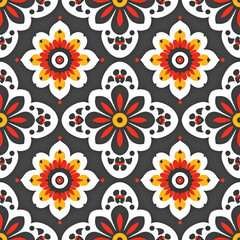 Fototapeta premium abstract seamless pattern ornament, old tile floor