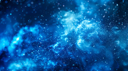 Naklejka premium Blaues Universum. Das All in blau. Die weite als Hintergrund für Produkte 