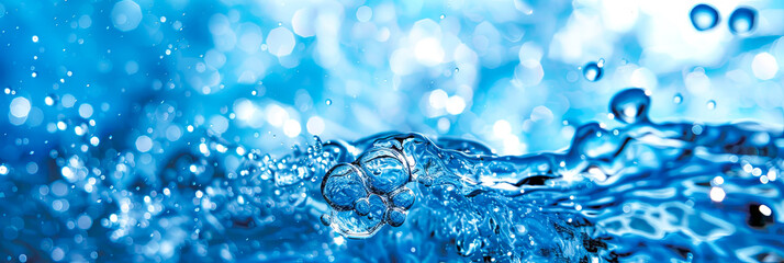 Blaues Wasser, flüssiges Wasser als Hintergrund