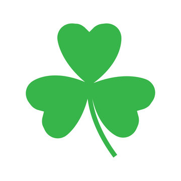 recommend clip art: Good luck four leaf clover flat icon, Green shamrock, cloverleaf isolated on white  background.