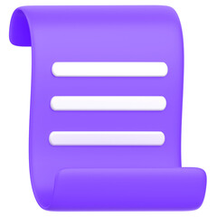3d icon of a note or receipt	