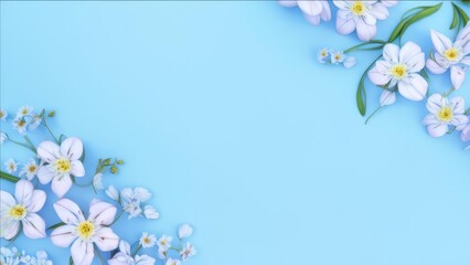 Delicate blue background with abstract colors around the edges.