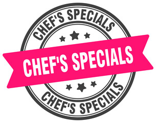 chef's specials stamp. chef's specials label on transparent background. round sign