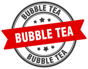 bubble tea stamp. bubble tea label on transparent background. round sign