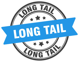 long tail stamp. long tail label on transparent background. round sign
