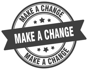 make a change stamp. make a change label on transparent background. round sign