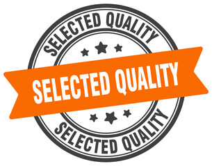 selected quality stamp. selected quality label on transparent background. round sign