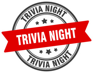 trivia night stamp. trivia night label on transparent background. round sign