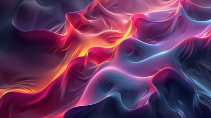 Obraz premium Neon Dreams: Vivid Abstract Landscape of Cool and Warm Tones