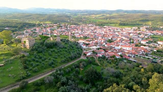 Aerial View of La Codosera, Extremadura, Badajoz, Spain
