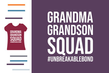 Grandma and grandson squad t shrit design - obrazy, fototapety, plakaty