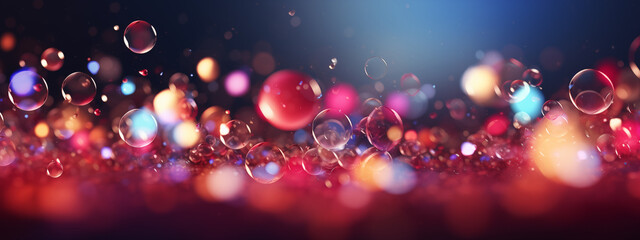 Obraz na płótnie Canvas Vivid Bokeh Bubbles on Radiant Background