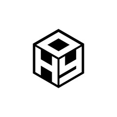 HYD letter logo design with white background in illustrator, cube logo, vector logo, modern alphabet font overlap style. calligraphy designs for logo, Poster, Invitation, etc.