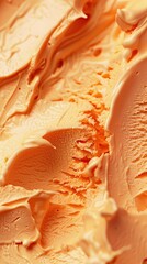 Close up texture orange colored ice cream high quality AI generated image