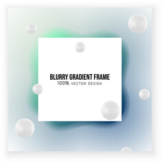Trendy blurry gradient frame square design