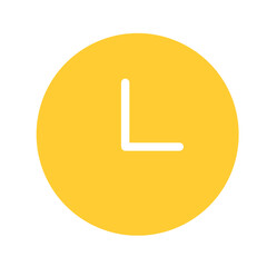 Clock icon, yellow clock 