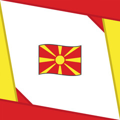 North Macedonia Flag Abstract Background Design Template. North Macedonia Independence Day Banner Social Media Post. North Macedonia Independence Day