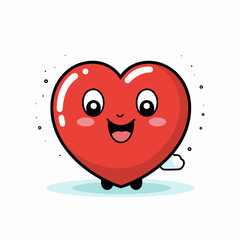 Heart hand-drawn comic illustration. Heart. Vector doodle style cartoon illustration