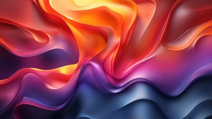 Obraz premium Abstract Symphony of Sunset: Waves of Warm Oranges and Purples