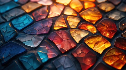 Kaleidoscope Dreams. An Abstract Mosaic of Autumn Hues and Textures
