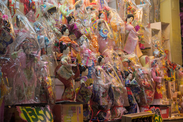 dolls close up market street stall toys play children girls colorful figurine shop asia souvenir taiwan culture tourism tourist