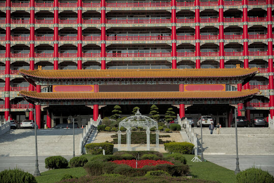 Taiwan taipei grand hotel asia red royal palace ancient culture tourism tourist travel stay hospitality building old important architecture landmark park 