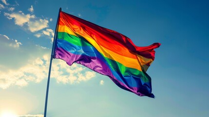 colorful flags or Rainbow flags. LGBT Concept.