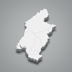 3d isometric map of Southwest is a region of Cameroon