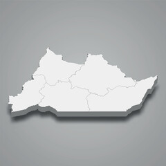 Obraz premium 3d isometric map of Adamawa is a region of Cameroon