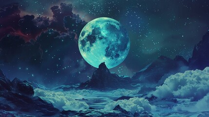 Enchanting moonlit voyage through the cosmos