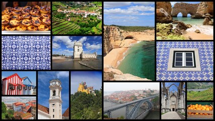 Portugal travel collage postcard