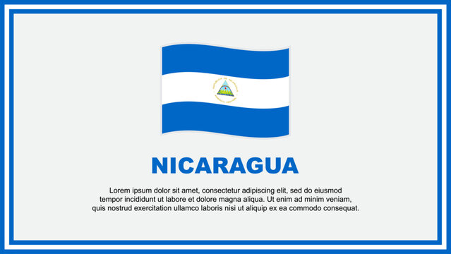 Nicaragua Flag Abstract Background Design Template. Nicaragua Independence Day Banner Social Media Vector Illustration. Nicaragua Banner