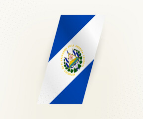Abstract modern vertical flag of El Salvador on beige background with dots.